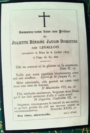 FAIRE PART DE DECES BENIGNE JAULIN DUSEUTRE NEE LEVALLOIS MEMENTO MORI  GENEALOGIE - 1914-18