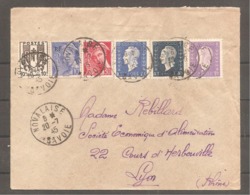 Envel   Avec  10 C  Chaine  10c Et 30c Mercure  RF    1f   / 40c / 10c  Dulac  Oblit  NOVALAISE    SAVOIE   1945 - Other & Unclassified