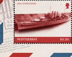 Montserrat 2018: Battlecruiser HMS DORSETSHIRE Single From Sheet - Decoupé Du Bloc - Einzeln Aus Block Postfrisch ** MNH - Barche