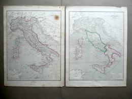 Due Carte Geografiche Italia Antica E Unita Pagnoni Milano Fine Ottocento - Autres & Non Classés