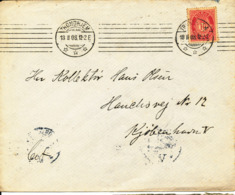 Norway Cover Sent To Denmark Trondhjem 18-2-1908 - Lettres & Documents