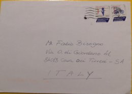 2014 Holland  - Internationaal 1 (rose Bike) -  Used Stamps On Cover To Italy - Storia Postale