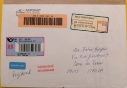 2010 Czech Repubblic - Cesky Brod 63.00  -  Used Stamp Priority (label) Registered Cover To Italy - Covers & Documents