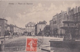 CPA / Boulay (57)   Place Du Marché    Fontaine    Voyagée 1923 - Boulay Moselle