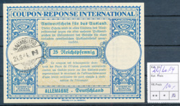 NAUMBURG (SAALE)   -  26.4.44  ,  Lo14  ,  25 Reichspfennig  -  Reply Coupon Reponse - Postwaardestukken