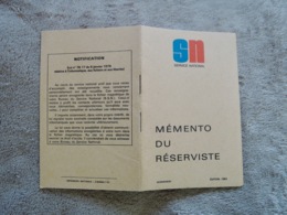 Memento Du Reserviste - Decretos & Leyes