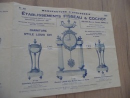 Pub Publicité  1923 Etablissements Fisseau Et Cochot Paris Manufacture D'Horloges - Advertising