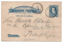 Bresil Brazil Entier Entero Rio Grande Porto Alegre Enveloppe Lettre Cover Ganzsache Stationary - Lettres & Documents