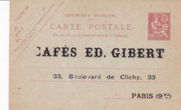 Carte Mouchon Retouché 10 C Rose D1 Neuve Repiquage Gibert - Cartes Postales Repiquages (avant 1995)
