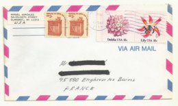 THEME FLEURS  TP USA SUR LETTRE. - Oblitérés