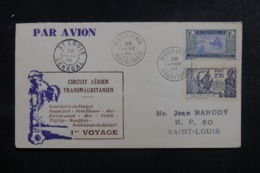 MAURITANIE - Enveloppe Du 1er Voyage Du Circuit Aérien Transmauritanien En 1946, Affranchissement Plaisant - L 45839 - Storia Postale