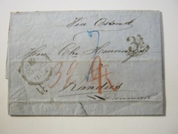 1854 , 3 1/2 GROSCHEN , Stempel Auf Brief Aus England Nach Dänemark - Lettres & Documents