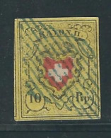 SUISSE N° 15 Obl. SUP. - 1843-1852 Federal & Cantonal Stamps