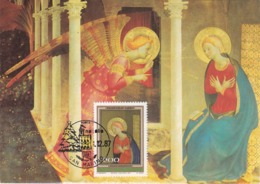 Carte Maximum  Peinture San Marin 1987 Beato Angelico - Covers & Documents