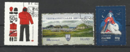 ISLANDE Lot De 3 Timbres Oblitérés De 2019 - Oblitérés