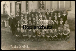 ALTE FOTO POSTKARTE ERLBACH 1918 SCHULE SCHÜLER School école Schüler Students Pupil Enfants Cpa Photo Markneukirchen AK - Markneukirchen