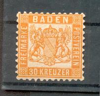 Baden 22a FARBE * MH 180EUR (A6566 - Mint