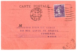 PARIS 47 R La Boétie Carte Postale COMMERCIALE Journal AUTOMOBILIA Information Lecteur Incendie 40c Semeuse Yv 236 - Cartas