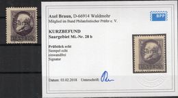 Saar 28b LUXUS Gest. BPP Befund 170EUR (A6694 - Lettres & Documents