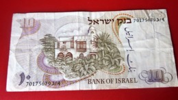 המץ ליוט ישראל  1968  BILLET DE BANQUE BANK OF ISRAËL 10  LIRES ESSER LIROT ISRAELI  כרטיס בנק   BANK TICKET - Israel