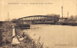 CPA 62 MARQUION CANAL DU NORD LE PONT - Autres & Non Classés