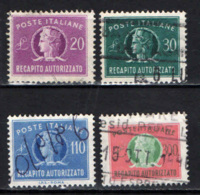 ITALIA - 1955 - ITALIA TURRITA - RECAPITO AUTORIZZATO - 20-30-110 E 300 LIRE - USATI - Sonstige