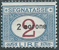 1922 DALMAZIA SEGNATASSE 2 COR MH * - RB8-9 - Dalmazia