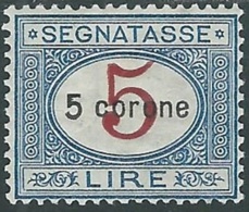 1922 DALMAZIA SEGNATASSE 5 COR MH * - RB8-9 - Dalmatie