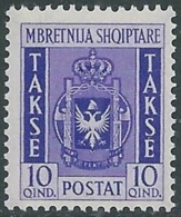 1940 ALBANIA SEGNATASSE STEMMA 10 Q MNH ** - RB6-9 - Albanië