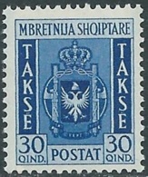 1940 ALBANIA SEGNATASSE STEMMA 30 Q MNH ** - RB6-9 - Albanie