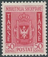 1940 ALBANIA SEGNATASSE STEMMA 50 Q MNH ** - RB6-9 - Albanië