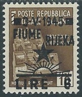 1945 OCCUPAZIONE JUGOSLAVA FIUME 6 LIRE SU 10 CENT MH * - RB6-3 - Occ. Yougoslave: Fiume