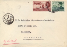 Egypt 194? Airmail Cover To Netherlands With King Farouk 30 M. + 5 M. Airmail Stamp - Covers & Documents