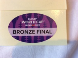 Rugby World Cup Bronze Final. Official Sticker ENTRY Tokyo Stadium .New-Zealand Wales - Rugby