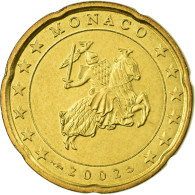 Monaco, 20 Euro Cent, 2002, SUP, Laiton, KM:171 - Monaco