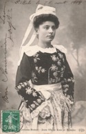 Delcampe - 29 Jeune Fille De Scaer Et Bannalec Cpa Costume Breton Femme Cachet 1908 - Bannalec