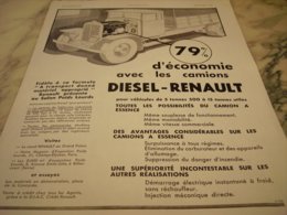 ANCIENNE PUBLICITE TRANSPORT DIESEL  RENAULT 1931 - Camions