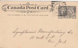 Canada Entier Postal Pour Les Etats Unis 1897 - 1860-1899 Règne De Victoria