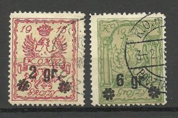 POLEN Poland 1916 Warschau City Post Michel 9 B & 10 C O - Used Stamps