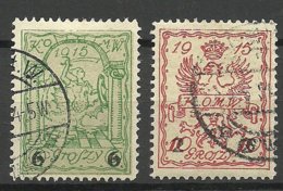 POLEN Poland 1915 Stadtpost Warschau Local City Post Michel 5 B & 6 I B O - Used Stamps