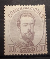 ESPAÑA.  EDIFIL 120 (*).  10 CT VIOLETA AMADEO I.  CATÁLOGO 300 € - Unused Stamps