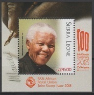 Sierra Leone 2018 Mi. ? S/S Joint Issue PAN African Postal Union Nelson Mandela Madiba 100 Years - Sierra Leona (1961-...)