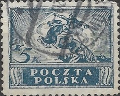 POLAND 1919 Polish Uhlan - 5k - Blue FU - Used Stamps