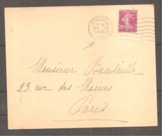 Carton De La Societe D Histoire De La Pharmacie  Paris   20c Semeuse  Oblit TOULOUSE   PP     1937 - Andere & Zonder Classificatie