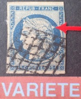 R1752/704 - CERES - N°4a Bleu Foncé - GRILLE NOIRE - VARIETE ➤➤➤ Petit Nuage Derrière La Tête - 1849-1850 Cérès