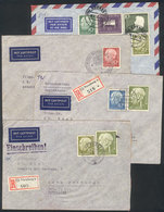 GERMANY: 4 Covers Sent To Brazil In 1956, Nice Postages, Low Start! - Préphilatélie