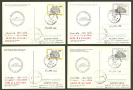 ARGENTINE ANTARCTICA: CORBETA URUGUAY Antarctic Station, Used Postal Cards GJ.98/101 With Special Marks And Datestamp Of - Altri & Non Classificati