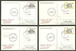 ARGENTINE ANTARCTICA: ESPERANZA Antarctic Station, Used Postal Cards GJ.98/101 With Special Marks And Datestamp Of The S - Altri & Non Classificati