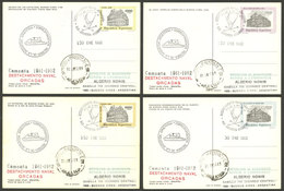 ARGENTINE ANTARCTICA - ORCADAS: ORCADAS Station, Used Postal Cards GJ.98/101 With Special Marks And Datestamp Of The Sta - Autres & Non Classés