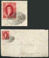 ARGENTINA: GJ.26, 5th Printing, Lovely Bright Carmine Color, On Front Of Folded Cover To Concordia, Gray-black OM Cancel - Storia Postale